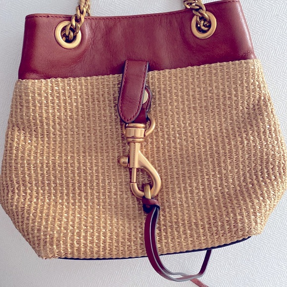 REBECCA MINKOFF EDIE STRAW BUCKET BAG - Picture 6 of 11